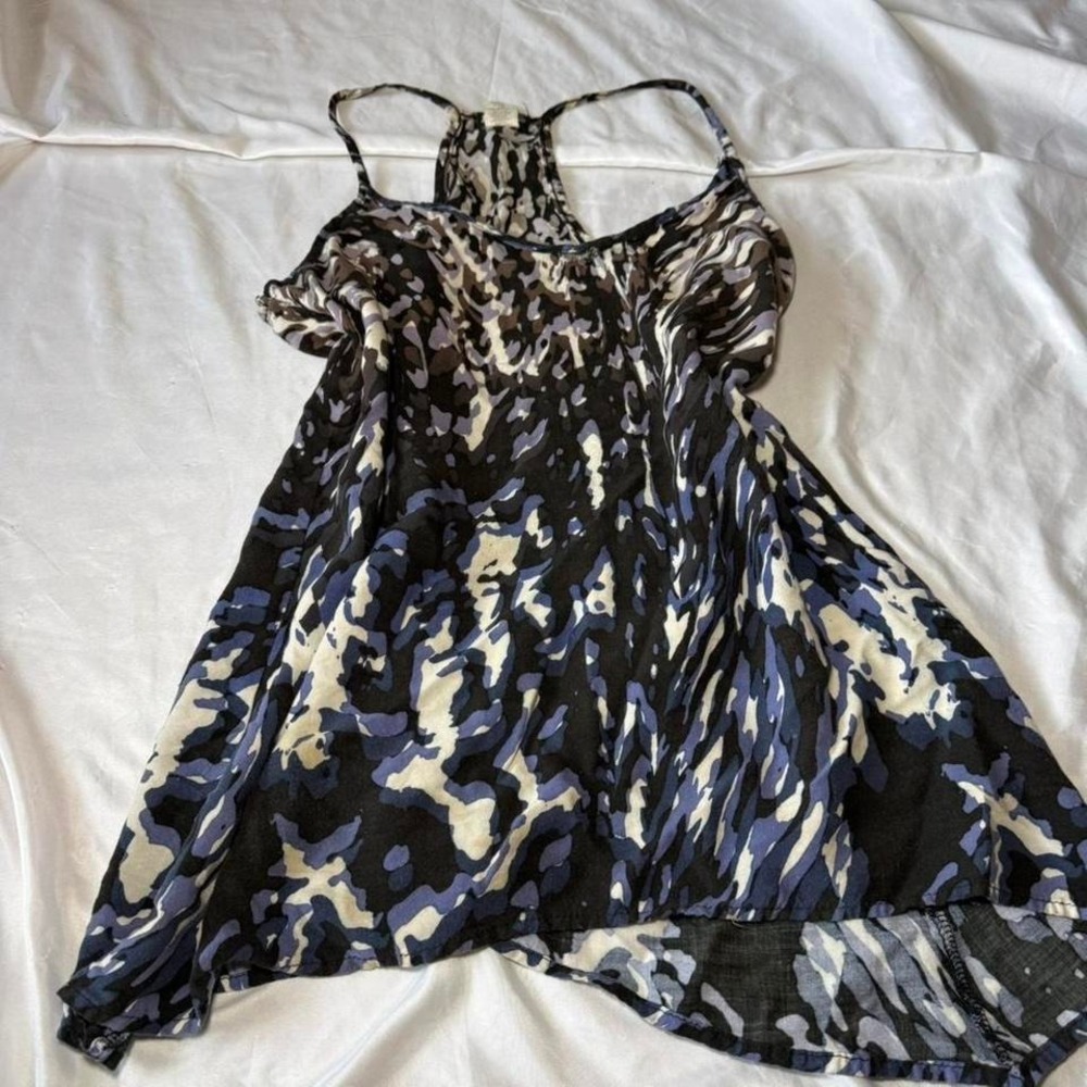 Y2K Lily White Sheer Racerback Tank‎ Top Large Grunge Fairycore